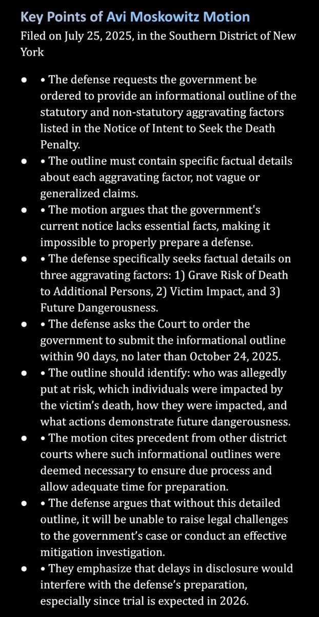 luigidefender's tweet image. 📑Summary of the new motion filed by the defense team if you can’t read the full document yet (Link: courtlistener.com/docket/6990889…)