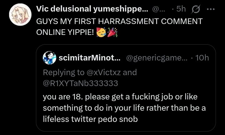R1XYTaNb333333's tweet image. You are attracted to children.
お前は小児性愛者、君は変態だ。
You really are delusional.