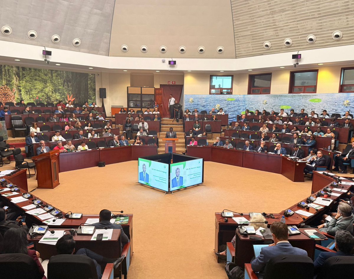 RwandaUN's tweet image. This week, Amb. @martin_ngoga represented Rwanda🇷🇼 at the Global Biodiversity Alliance Summit in Georgetown, Guyana🇬🇾.
In a plenary led by H.E. President Mohamed Irfaan Ali of Guyana, Amb. @martin_ngoga reaffirmed 🇷🇼’s commitment to global biodiversity goals, highlighting…