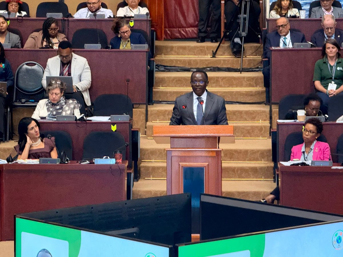 RwandaUN's tweet image. This week, Amb. @martin_ngoga represented Rwanda🇷🇼 at the Global Biodiversity Alliance Summit in Georgetown, Guyana🇬🇾.
In a plenary led by H.E. President Mohamed Irfaan Ali of Guyana, Amb. @martin_ngoga reaffirmed 🇷🇼’s commitment to global biodiversity goals, highlighting…