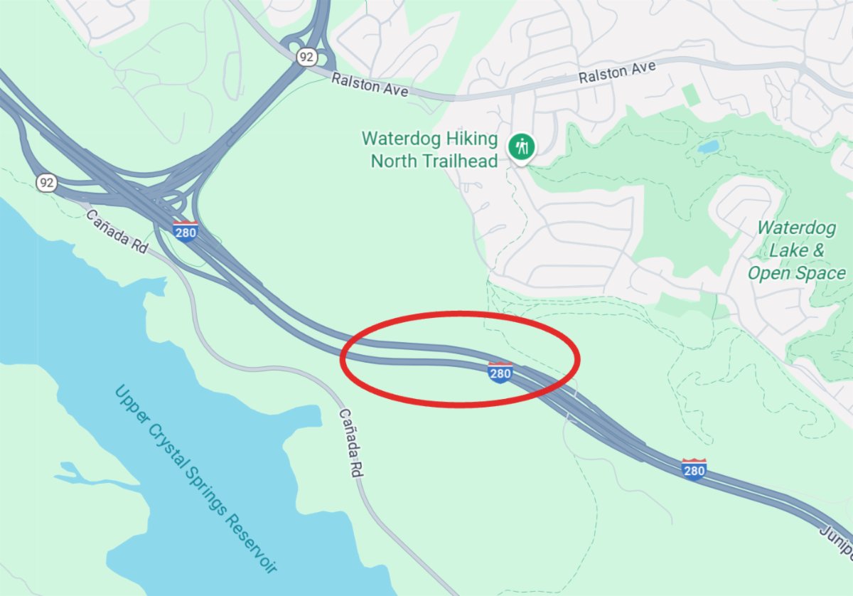 CaltransD4's tweet image. 🚧 Caltrans will close lanes on NB I-280 (just south of SR-92) for culvert repairs this weekend:
🔹 4 lanes closed overnight
🔹 3 lanes closed during the day
🗓️ 8 PM Fri, July 25 – 5 AM Mon, July 28
Expect delays. Drive safely! #Caltrans #I280 #BayAreaTraffic #SanMateoCounty