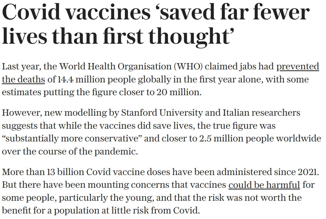 NEW - 13 billion doses against Covid were injected "to save" 2.5 million people worldwide  — Telegraph