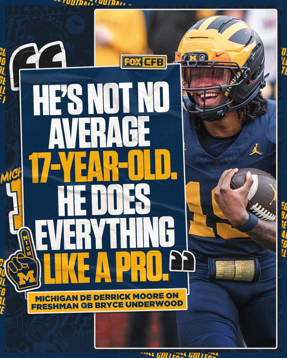 Bryce Underwood's teammates expressed genuine awe in how the 17-year-old prodigy has carried himself since arriving at Michigan.

Read more on the FOX Sports App or FOXSports.com