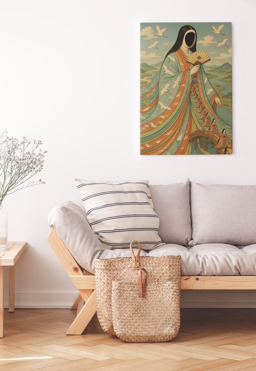 MBeechDesign's tweet image. Canvas Wall Art, Infinite Junihitoe Court Lady Print, Surreal Japanese Ukiyo e Wall Art with Flowing Kimono Landscape and Cranes. Surreal etsy.me/3GSOUeP via @Etsy
#JapaneseArtPrint #SurrealUkiyoe
#JunihitoeArt #CourtLadyWallArt
#MetaphysicalArt #UkiyoeInspired…