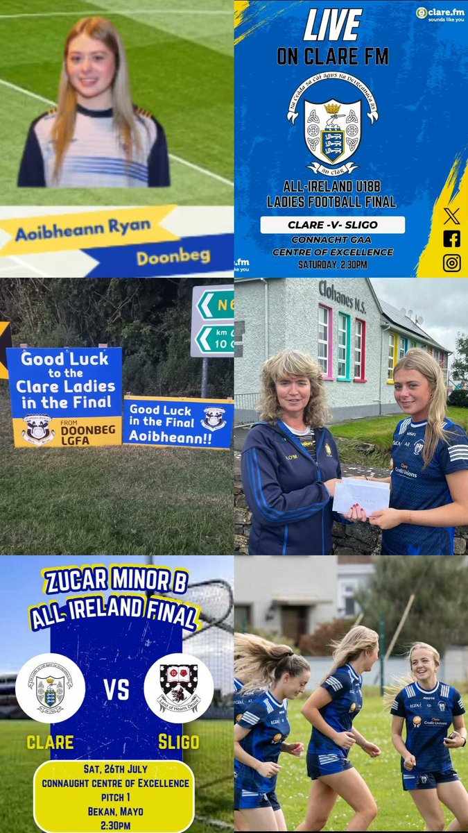 DoonbegLGFA's tweet image. Best wishes to Aoibheann &amp;amp; her teammates in tomorrow's Minor B All Ireland Final, come on girls, we are all behind ye!! 👏🏼💛💙