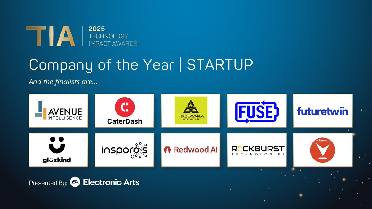 BC Tech Association (@wearebctech) on Twitter photo 🚀Shoutout to the #2025TIAs Company of the Year – Startup finalists #AvenueIntelligence, <a href="/CaterDash/">CaterDash</a>, <a href="/FireSwarmInc/">FireSwarm</a>, #FusePowerManagement, <a href="/FutureTwinAI/">FutureTwin</a>, @Glüxkindhq, #Insporos, #RedwoodAI, #RockburstTechnologies & <a href="/skikrumb/">skikrumb</a>
Thanks <a href="/EA/">Electronic Arts</a> for sponsoring!
👉 lnkd.in/gCvz62yv?utm_c… 🚀Shoutout to the #2025TIAs Company of the Year – Startup finalists #AvenueIntelligence, <a href="/CaterDash/">CaterDash</a>, <a href="/FireSwarmInc/">FireSwarm</a>, #FusePowerManagement, <a href="/FutureTwinAI/">FutureTwin</a>, @Glüxkindhq, #Insporos, #RedwoodAI, #RockburstTechnologies & <a href="/skikrumb/">skikrumb</a>
Thanks <a href="/EA/">Electronic Arts</a> for sponsoring!
👉 lnkd.in/gCvz62yv?utm_c…