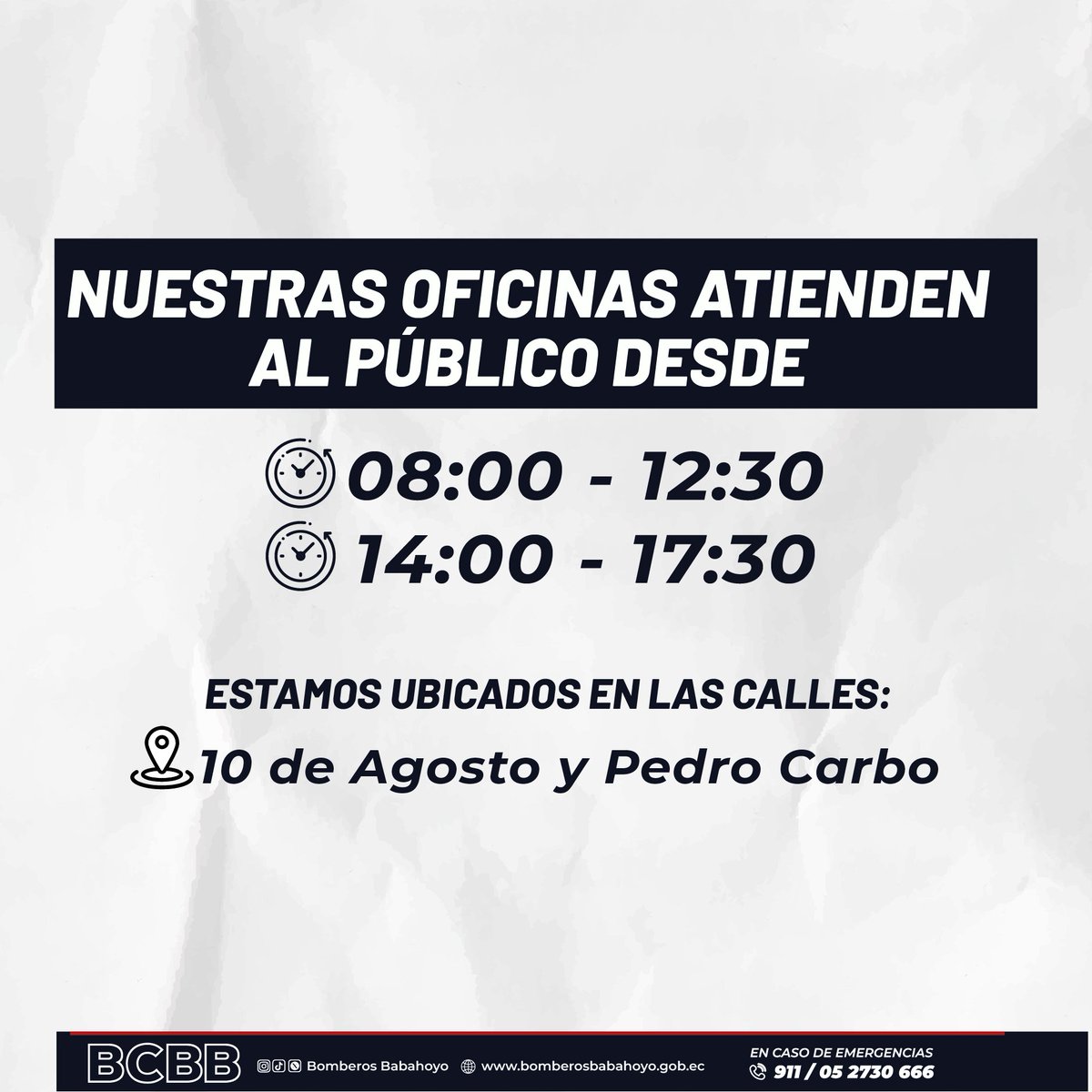 ℹ️📌 Recuerda renovar tu permiso de funcionamiento cada año.

📋🔍 Revisa las imágenes y entérate de los requisitos necesarios para mantener tu establecimiento comercial al día.

#BomberosBabahoyo 
#TrabajamosEnPrevención