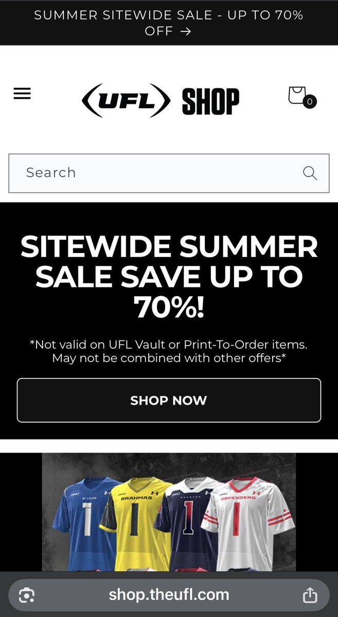 Just got back into town from all the #UFL relocation “news”.

Boy, if a SEVENTY percent discount on your team’s merch doesn’t give you pause about the potential success rate of your #SaveOurStallions campaign, then I don’t know what to tell you…

Glad FOX and RB can pocket a few