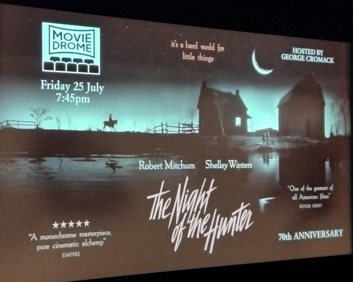 WaltonBob's tweet image. Terrific Moviedrome tonight, a film with a local connection, The Night of the Hunter (1955), the only film directed by Scarborian Charles Laughton.
Rated =25th best film of all time by Sight & Sound, it's nice to have had it shown @thesjt - in its own 70th anniversary year too.