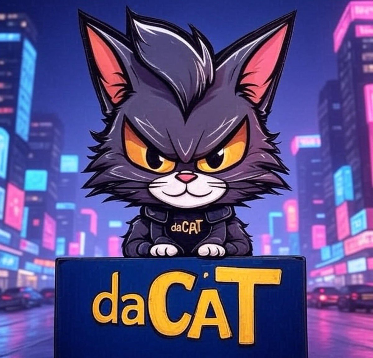 daCat_token's tweet image. It’s Friday night, get your daCAT on. 😼