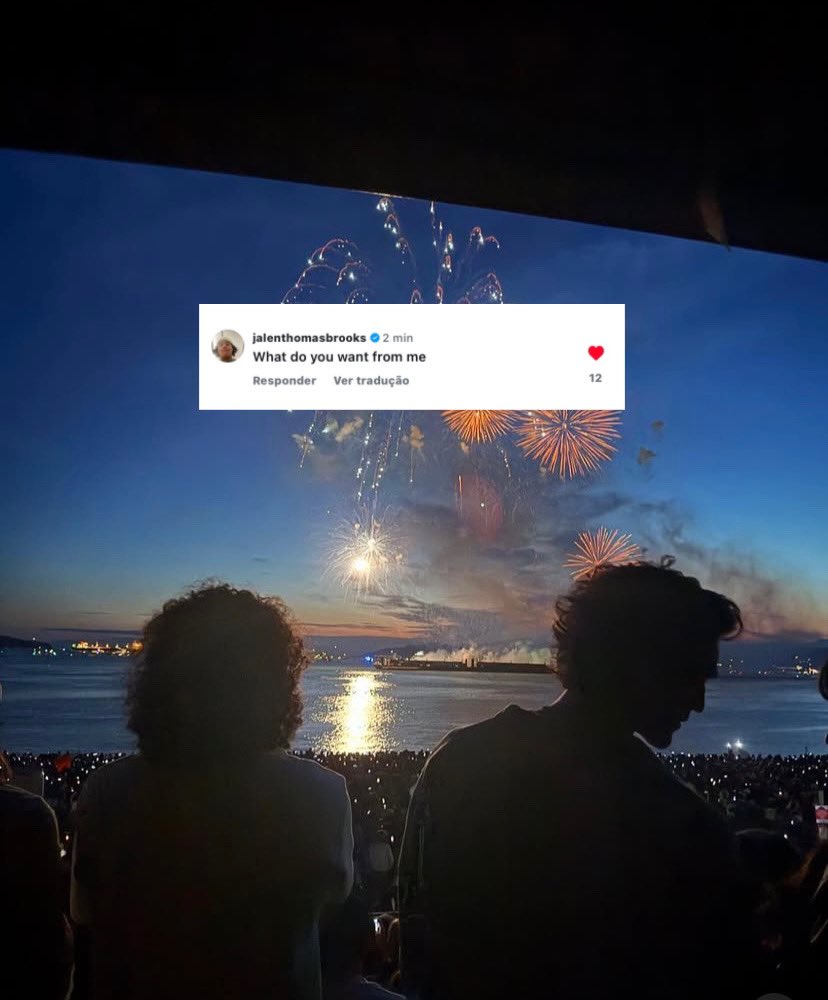 offcampusbra's tweet image. ESSA DUPLA 😂 | Josh Heuston compartilhou uma foto ao lado de Jalen Brooks durante a Festa de Fogos de Artifício em Vancouver — e o nosso Tucker comentou!
“O que você quer de mim?”