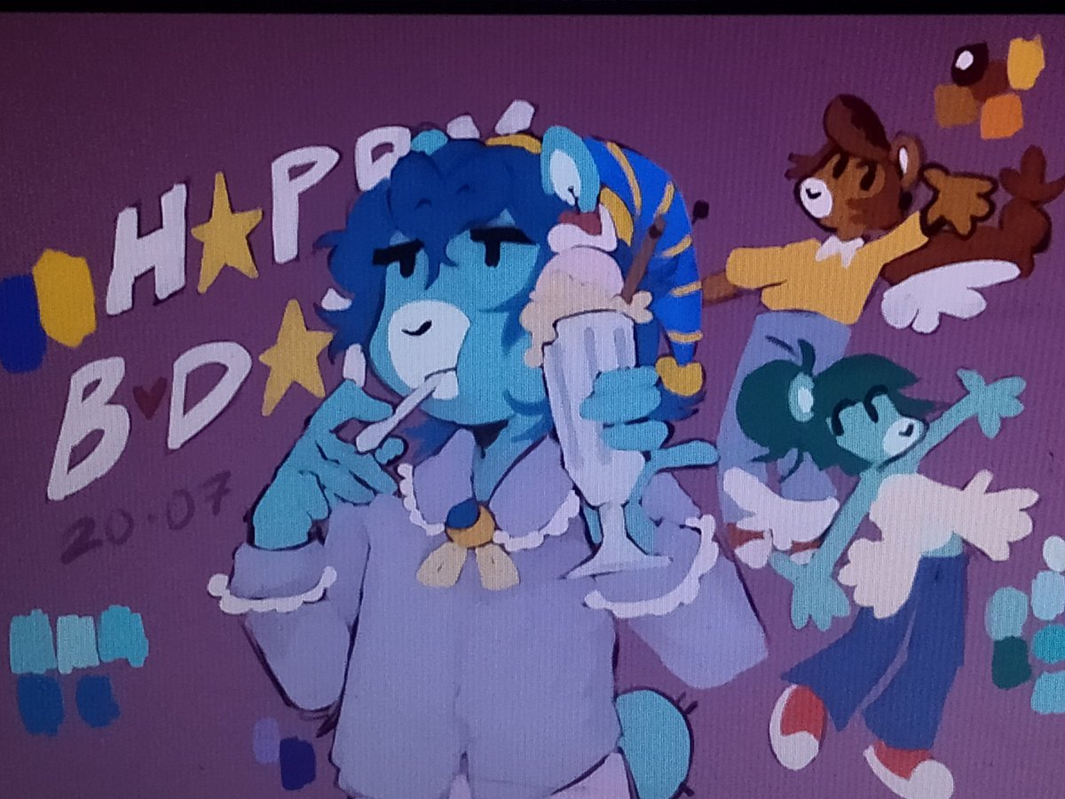 Thecareposting's tweet image. wip, late to bedtime's birthday, funny enough, his birthday is the same day of my mom's birthday lmao