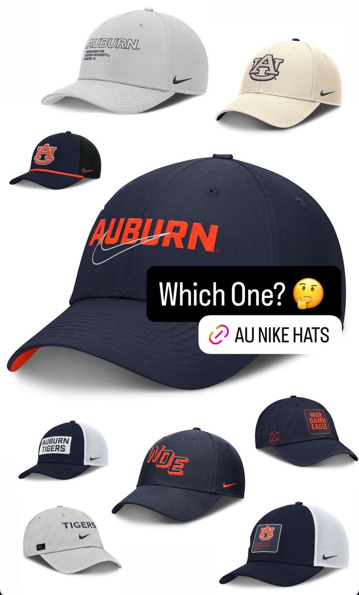 AUFAMILY's tweet image. Which hat did you grab?
Not in Auburn, no worries! ➡️ fanatics.93n6tx.net/e12qJO