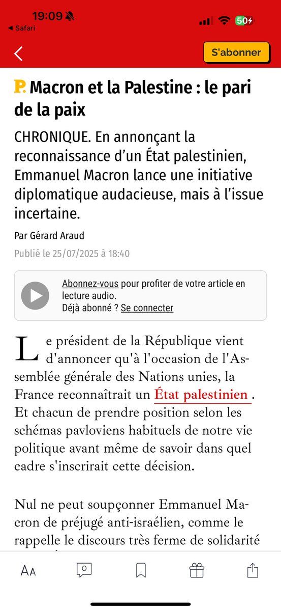 bruno_benjam1's tweet image. Gérard Araud, ou l’art de travestir une capitulation morale en “audace diplomatique”.
Reconnaître un “État palestinien” sans frontières, sans gouvernement légitime, dirigé en partie par une organisation terroriste, ce n’est pas un pari pour la paix, c’est un encouragement au…