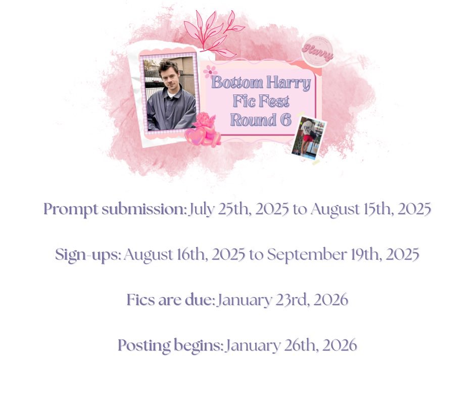 BHarryFest's tweet image. Here is the schedule for the BHFF!
The prompt submission form will be opened shortly— keep your eyes peeled 🤍🌸