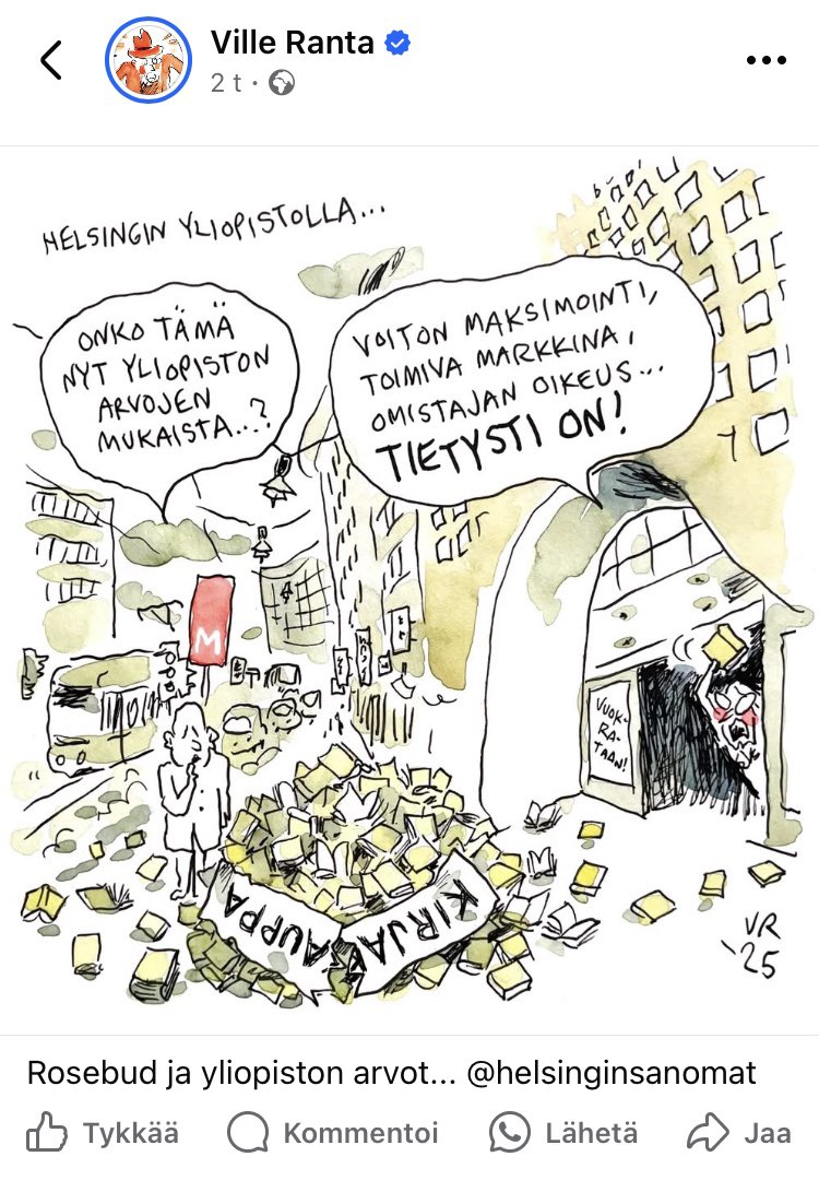 Päivän Ville Ranta ottaa vahvasti kantaa kirjan, kirjallisuuden ja yliopiston puolesta. Plz RT. Tervetuloa Sivulliseen ainutkertaisille kokemuksille!