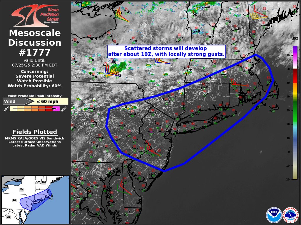 12:07pm CDT #SPC_MD 1777 , #mawx #riwx #ctwx #nywx #njwx #pawx, spc.noaa.gov/products/md/md…