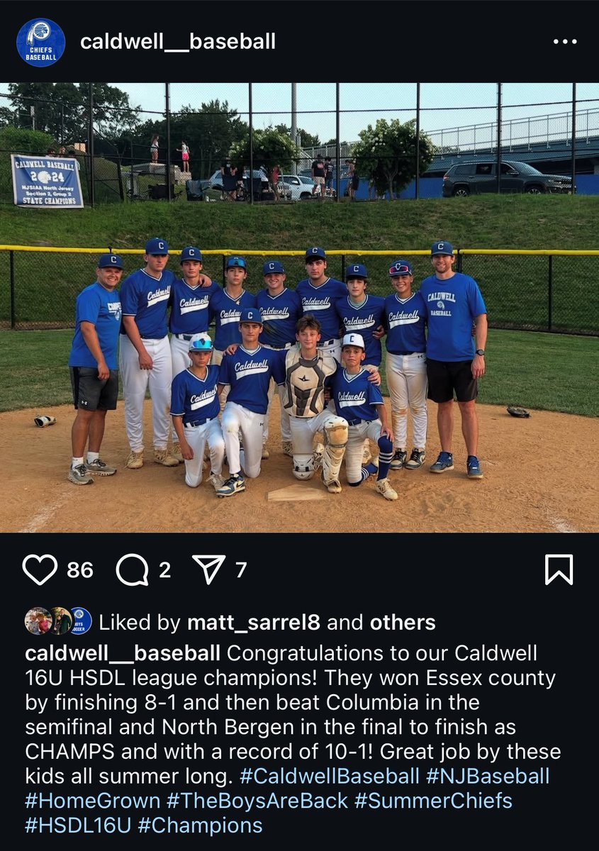 16u HSDL Champs! Great summer baseball season for both levels! Congratulations.