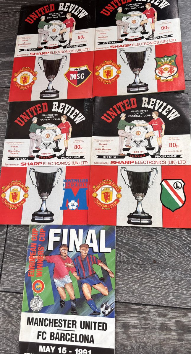 MUFCMemorabilia's tweet image. Manchester United 1990/91 ECWC Winning Season Football Programme Bundle. (Final Programme poor condition)
£5 for the set of 5 Programmes
Excluding postage