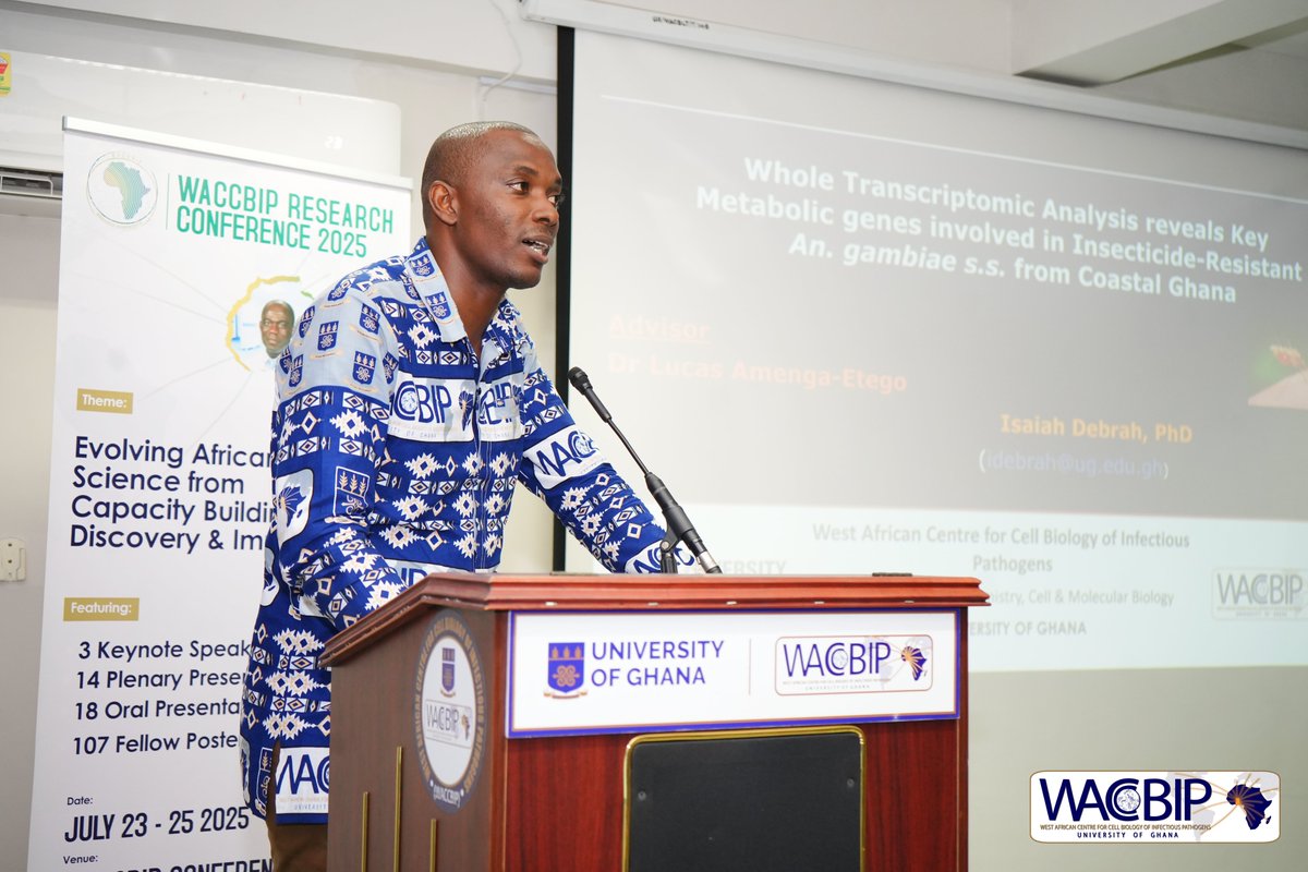 WACCBIP_UG's tweet image. Chaired by Prof. Kirk Deitsch and Dr. Collins Morang’a, the plenary by Dr. Isaiah Debrah spotlighted rising insecticide resistance in Ghana’s malaria vector, Anopheles gambiae.
His study showed extreme resistance to pyrethroids—even with 10× doses, mosquito death rates were just…