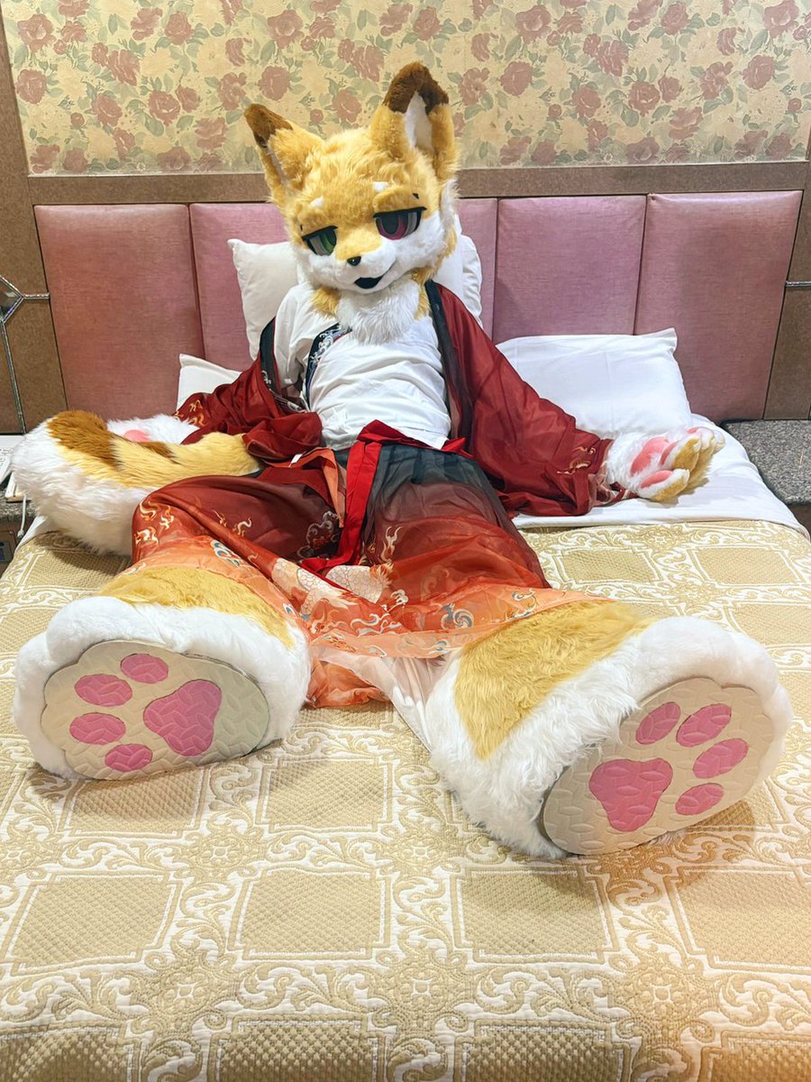 CurryOmelette's tweet image. 🛏️ 咖蛋懶懶地斜倚在床，
衣襟微開，尾巴輕輕搖著。

「……你來啦。」

魔界的傳送門在你身後自動關上
週六限定任務開始:

「進來吧，我一直在等你。」

今天的小狼犬，
只想等你來…摸摸肉球🐾

📸： 沃雷卡 @Volrenok 
#魔界專屬服務 #FursuitSaturday