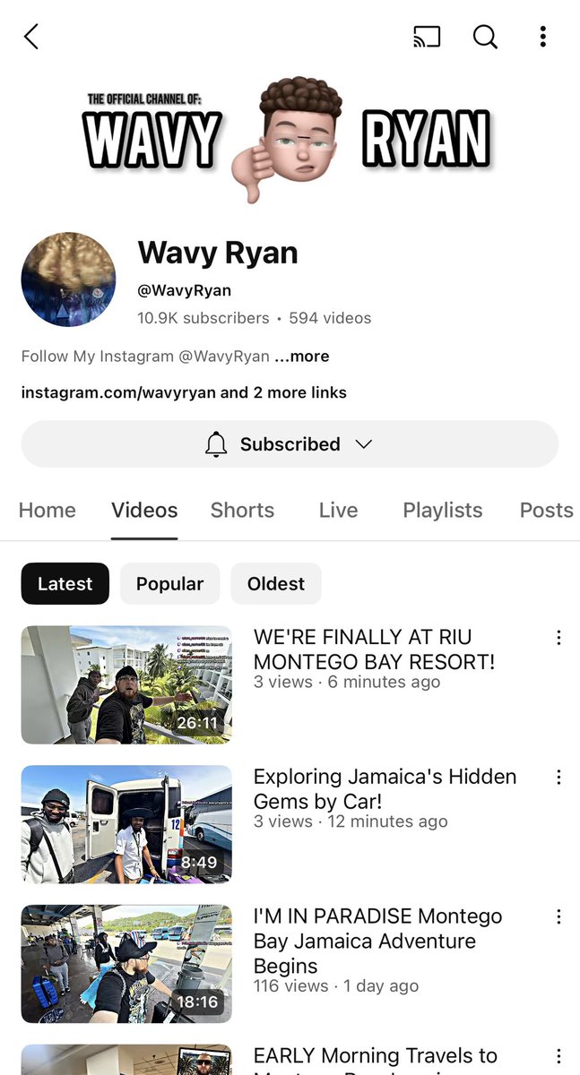 NEW YouTube Video OUT NOW! 🇯🇲

(YouTube: Wavy Ryan) 

Like, Comment, Subscribe ⚡️

⬇️⬇️⬇️⬇️

youtu.be/vLnsqp0P4QY