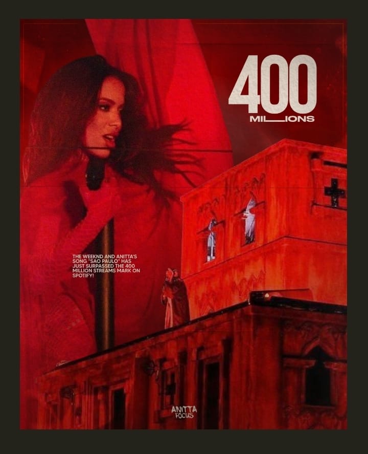 anittafocuss's tweet image. HIT! "São Paulo" bateu a marca de 400 Milhões de streams no Spotify.