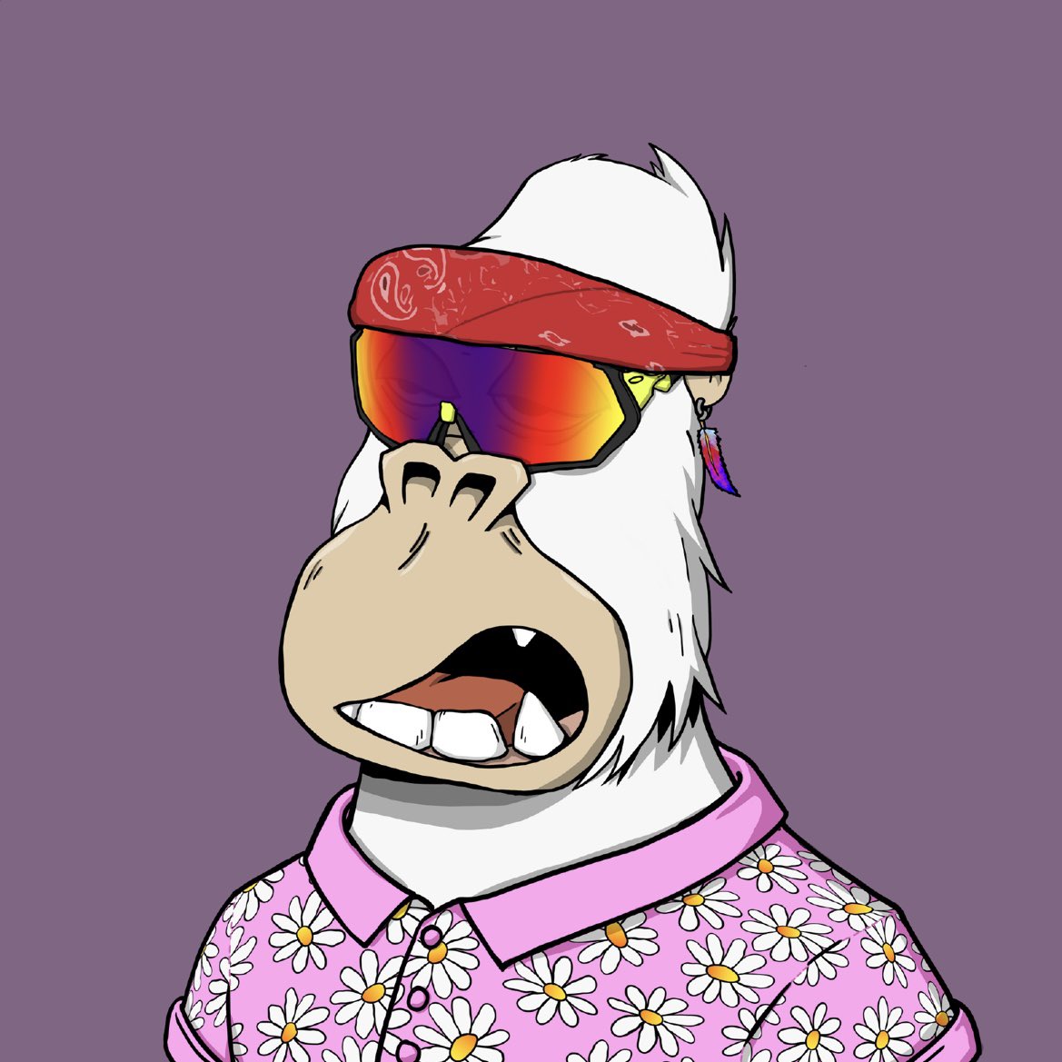 ⬇️…RATE MY KONG…⬆️
I’ll give This Flex Friday Kong a 9️⃣…
🪶 Plume Earring ➕ Those Shades 🔥
🟪⚪️🌼
Finished off by 🔴 Bandanna 
If I didn’t have my PFP this could possibly be it..
What do you think 💭 
DROP YOUR SCORE BELOW #️⃣
#ratemykong #flexfriday <a href="/ChilledKongs/">Chilled Kongs</a>