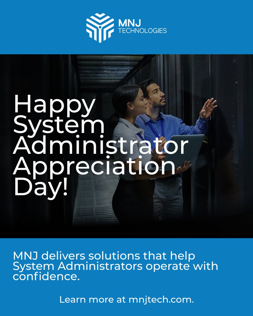 MNJTechnologies's tweet image. Happy System Administrator Appreciation Day! 

Thank you to the IT heroes who keep everything running, secure, and connected. 💻

 #MNJTech #ITSupport