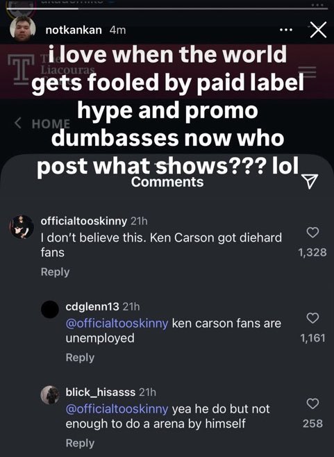 Kencarsonews2's tweet image. Fallen off rapper kankan reacts to Ken Carson’s tour being cancelled 👀