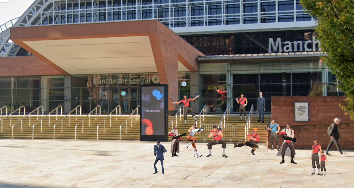 ValveCon's tweet image. Ready for Manchester Megacon?
Reminder that we'll be hosting a meet on Sat & Sun at 2pm outside the front entrance (see our very accurate rendition below)
If we have to change location due to weather, we'll keep you updated here, & on our Discord ➡️ bit.ly/46ozY2p
