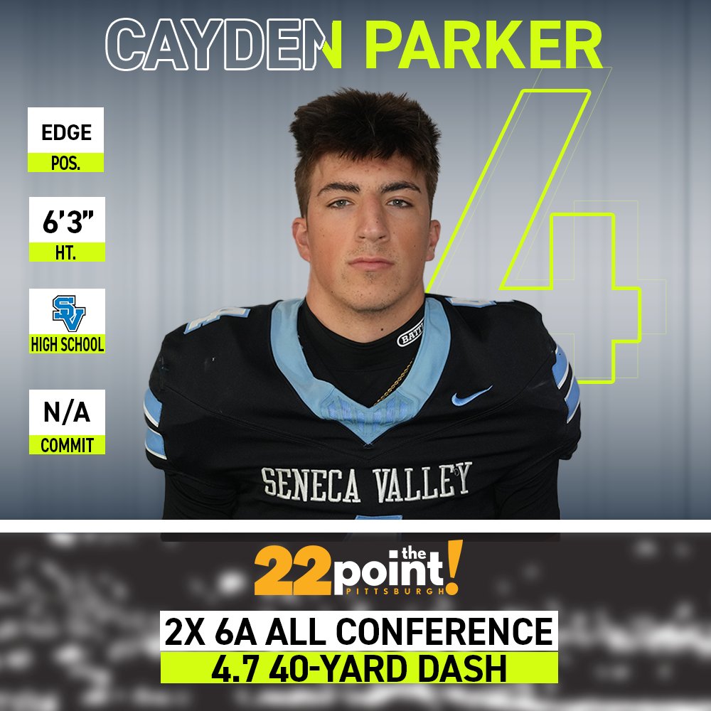 22ThePoint's tweet image. Meet Cayden -
- @CaydenParker07
-Edge, Seneca Valley (@SVRaiderFB )
-Top 22 Player
-King of The North ❄️