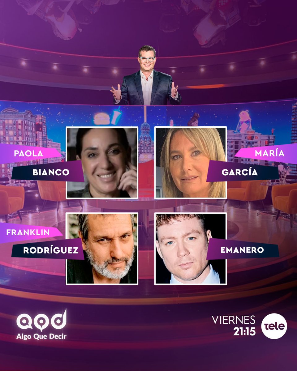 Algo que decir (@algoqdecir12) on Twitter photo ✨Se viene un gran programa de #AlgoQueDecir
➡️ <a href="/paobianco/">PaoLa Bianco ❤️</a>
➡️ María García
➡️ Franklin Rodríguez
➡️ <a href="/emanero/">Emanero</a>
✅ 21:15 horas por la pantalla de <a href="/teledoce/">𝗧𝗲𝗹𝗲𝗱𝗼𝗰𝗲 📺</a> 📺 ✨Se viene un gran programa de #AlgoQueDecir
➡️ <a href="/paobianco/">PaoLa Bianco ❤️</a>
➡️ María García
➡️ Franklin Rodríguez
➡️ <a href="/emanero/">Emanero</a>
✅ 21:15 horas por la pantalla de <a href="/teledoce/">𝗧𝗲𝗹𝗲𝗱𝗼𝗰𝗲 📺</a> 📺