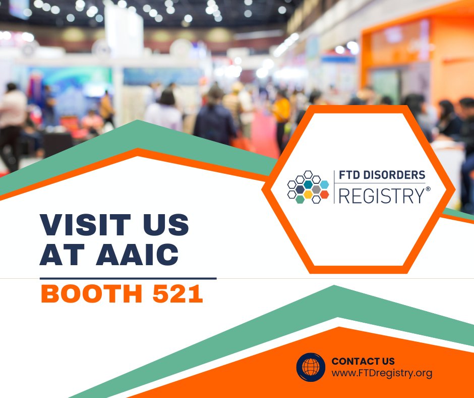 EndFTDregistry's tweet image. Coming to #AAIC2025? Visit Booth 521! The FTD Disorders Registry supports researchers with de-identified data and tools for study design, cohort discovery, and recruitment. Let’s move FTD research forward together. #EndFTD #FTDResearch #FTD