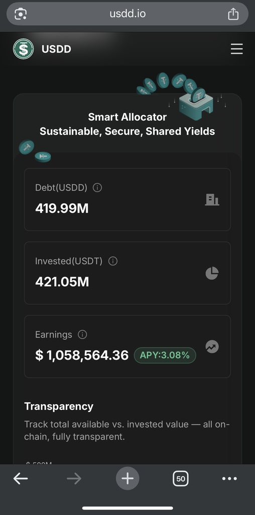 Ichaka_001's tweet image. USDD just hit $1 MILLION in real earnings, and I’d never be wrong to say it’s only getting started.

Most stablecoins just sit there. Not USDD.

This one actually works for you.

Here’s what’s going on 👇
✅ Over $420M in USDT has been put to work
✅ It’s earning a solid 3.08%…