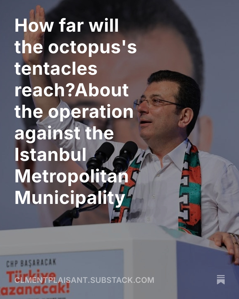 C_Plaisant's tweet image. In this blog post, I share some thoughts on the operation against the Istanbul Municipality (and its links to other state processes). I discuss the structural problems of the Turkish ruling bloc and the idea of an ongoing transformation of the regime.
clmentplaisant.substack.com/p/how-far-will…