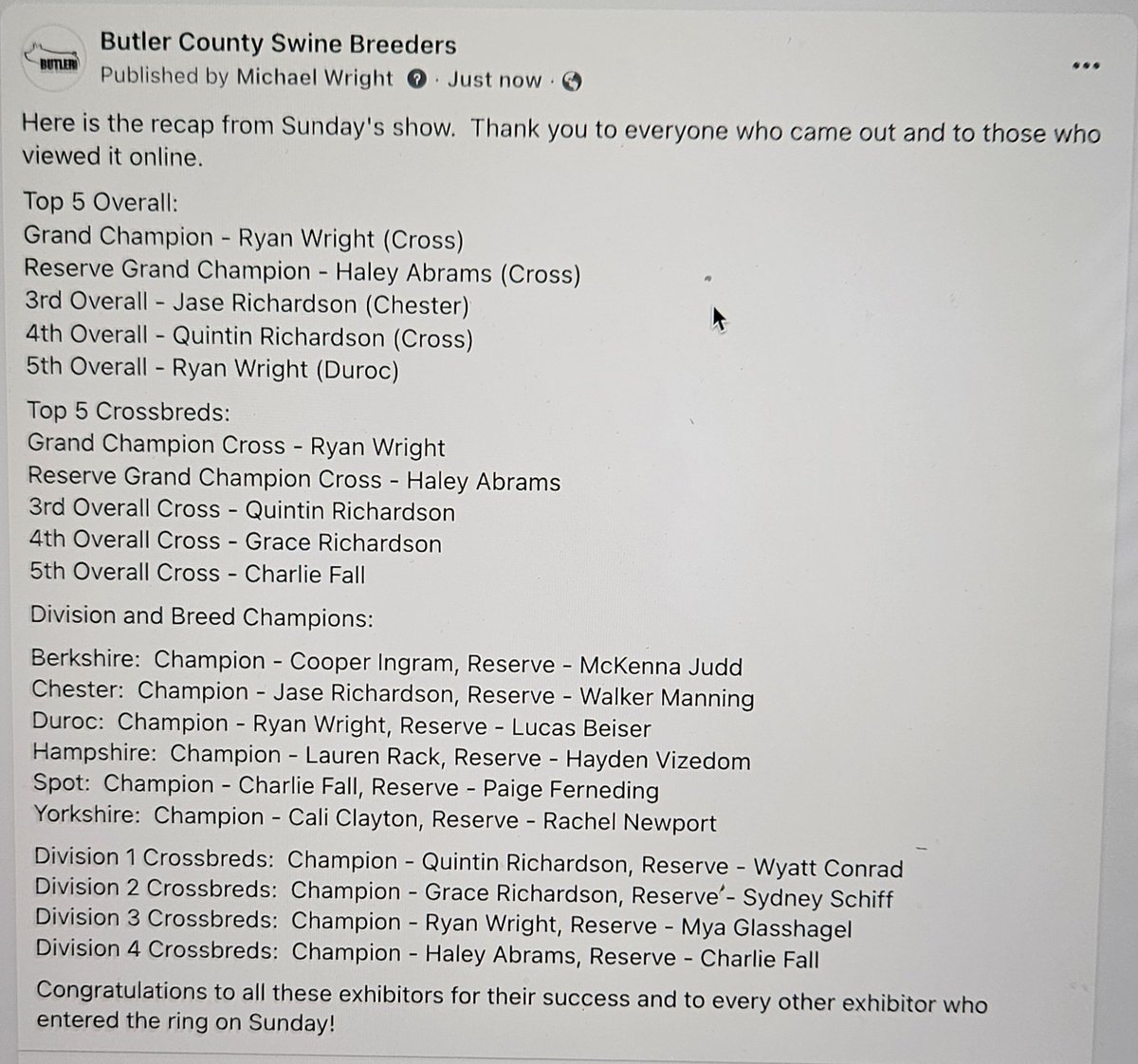 Check out the recap from Sunday's show!