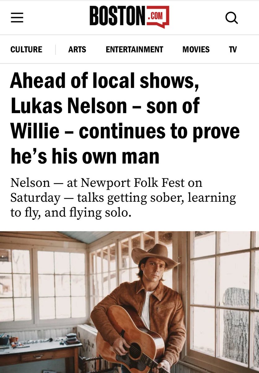 Lauren Daley (@laurendaley1) on Twitter photo It’s always a joy to interview the brilliant <a href="/lukasnelson/">Lukas Nelson</a>. We talked #sobriety, learning to fly, flying solo on his new album ahead of #NewportFolkFestival & <a href="/TreeHouseBrewCo/">Tree House Brewing Co.🍺</a>.
boston.com/culture/music/… It’s always a joy to interview the brilliant <a href="/lukasnelson/">Lukas Nelson</a>. We talked #sobriety, learning to fly, flying solo on his new album ahead of #NewportFolkFestival & <a href="/TreeHouseBrewCo/">Tree House Brewing Co.🍺</a>.
boston.com/culture/music/…