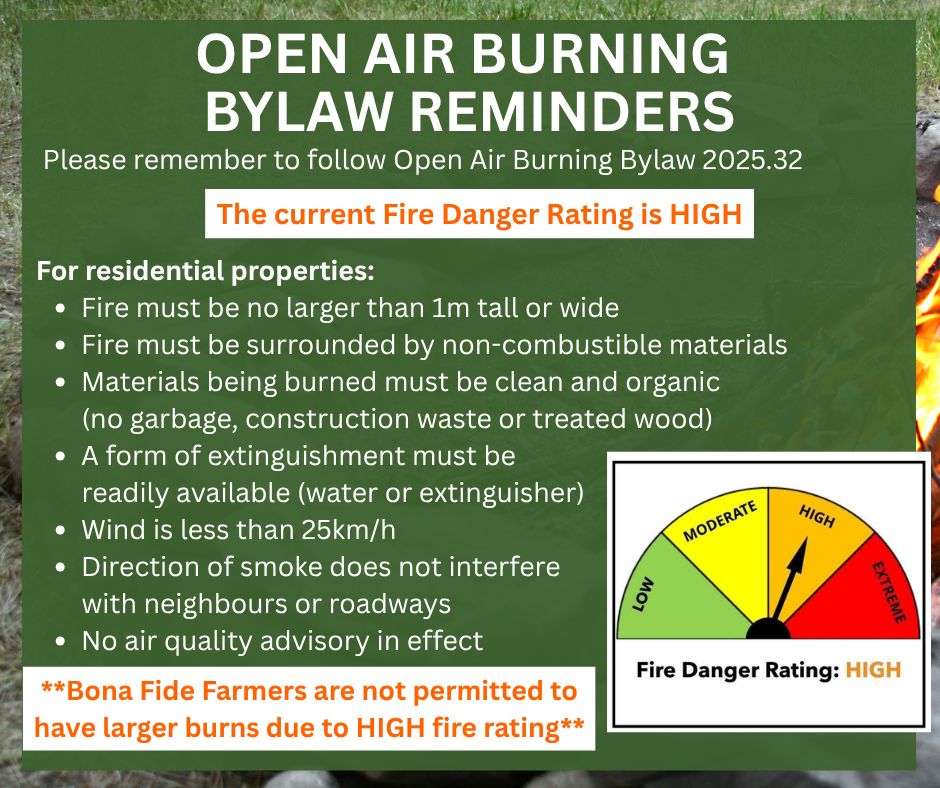 🔥 Weekend Burning Reminders 🔥

🔗 For more information on open air burning visit: buff.ly/uIbDySb 

☎️ To report a burning complaint please call 705-484-5374 ext 253.

 🔥Let’s stay safe and enjoy your weekend responsibly!🔥