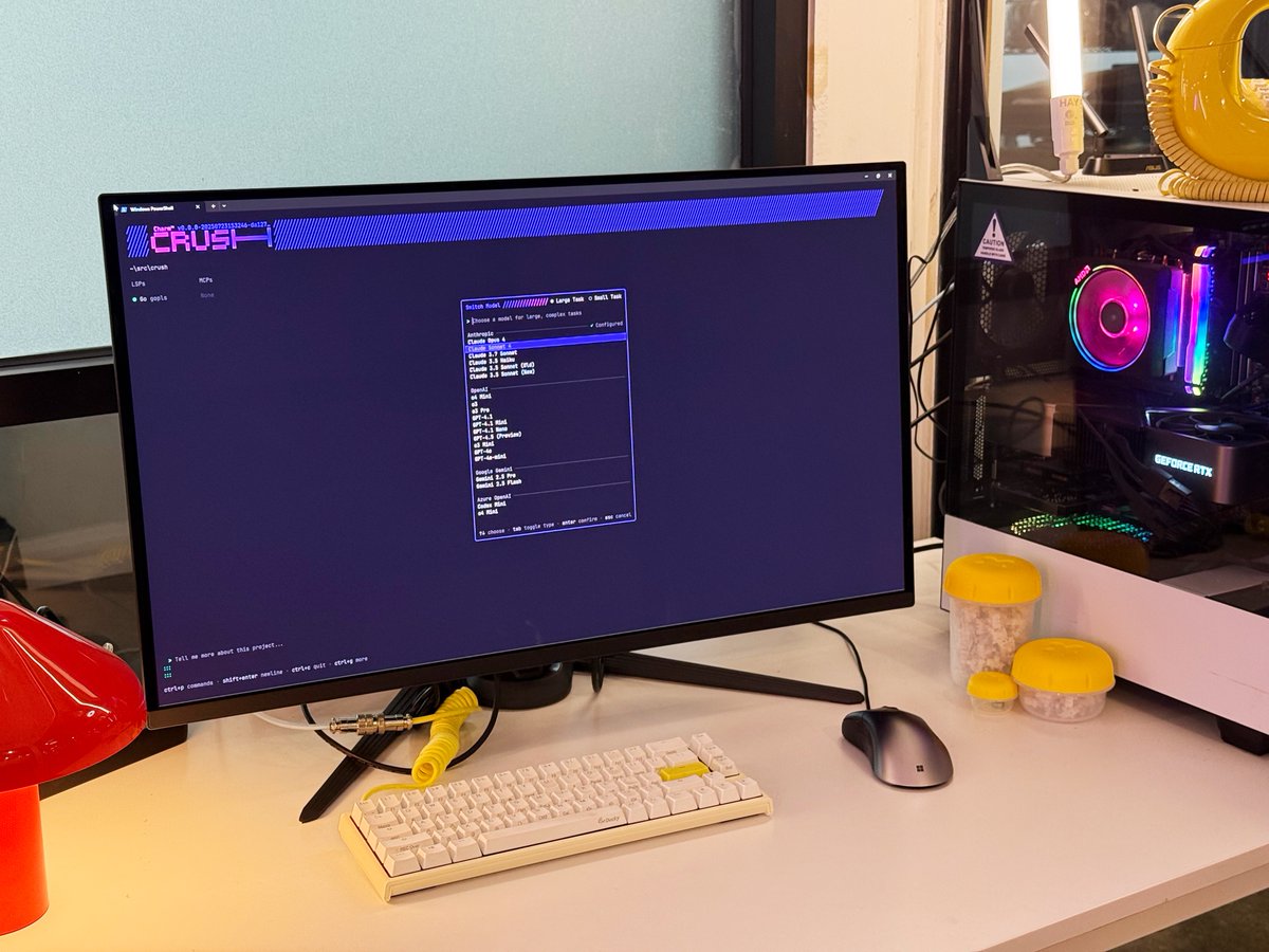 Crush.exe: Crush (coming soon!) will natively support Windows and PowerShell, not just WSL ⚡️
