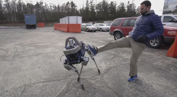 Are you bored to death of seeing dancing robots and miss the good ol' days when engineers from Boston Dynamics kicked them around?