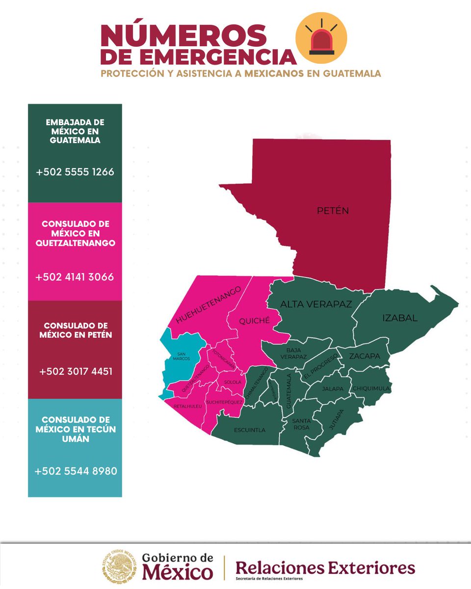 ¿✈️Viajas al extranjero? Te brindamos algunas recomendaciones📃 para que tu próximo viaje sea seguro y responsable. 🌎 Te recordamos nuestros 📞teléfonos de emergencia de protección y asistencia a mexicano en 🇬🇹 <a href="/SRE_mx/">Relaciones Exteriores</a>