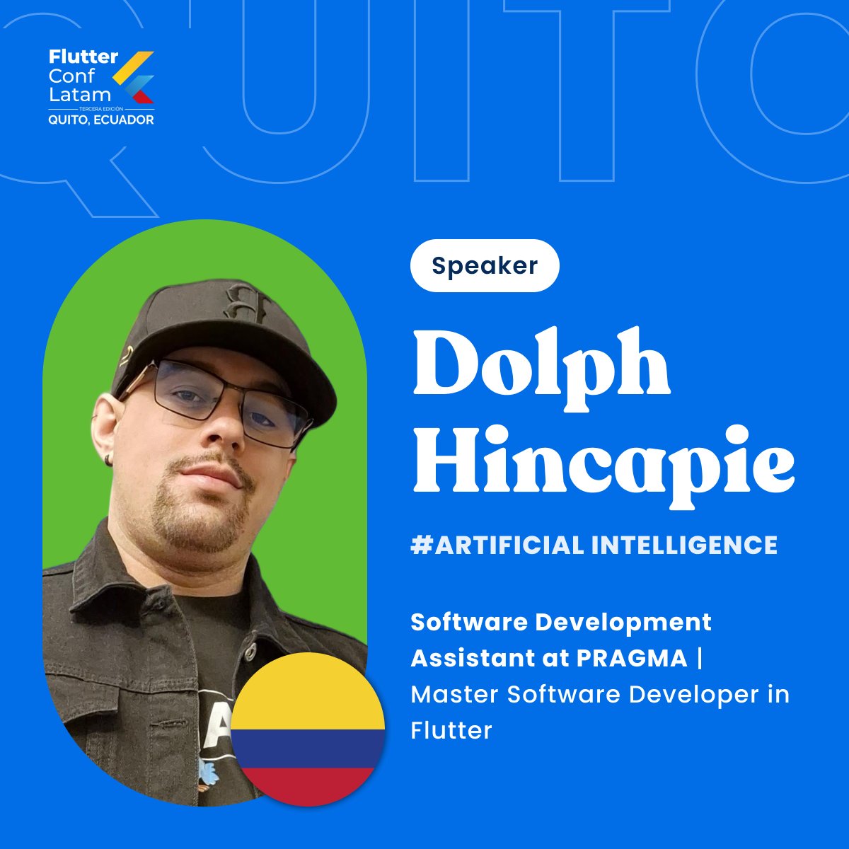 FlutterConfLAT's tweet image. Speaker confirmed! 🎉🥳
Passionate programming and math tutor, @DolphHincapie will be enjoying the flavor of Ecuador 🇪🇨
Get your regular ticket and meet him! 👇
flutterconflatam.dev
#flutteristas #flutterconflatam2025 #FCL25 #LatamTech #speaker #Dart #TechEvent #flutter