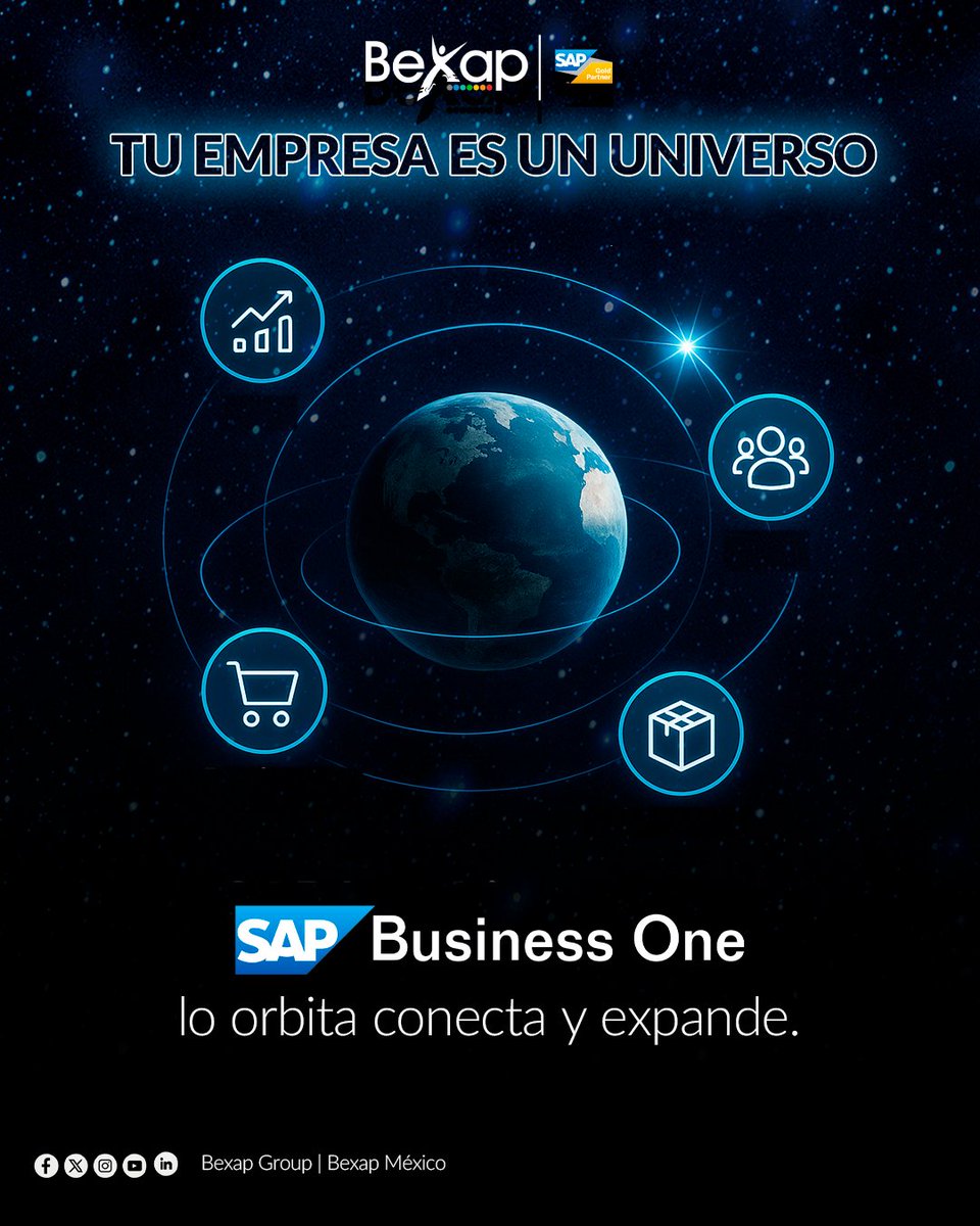 BexapGroup's tweet photo. Tu empresa es un universo. 🌌
¿Hasta dónde puede llegar?
Con SAP Business One no hay límites, solo expansión. 🚀
Nosotros te ayudamos a trazar la ruta.
#bexap #sapbusinessone #B1FOREVERything https://t.co/mtLVBhIbC0