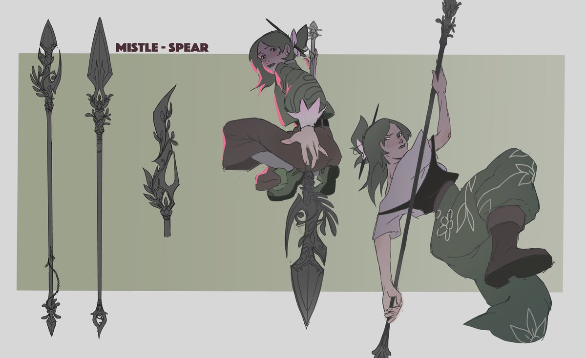 Maomauda's tweet image. Mistletoe Spear Prop Design
CC 25 Assignment 8
#digitalart #chromacorps #characterillustration