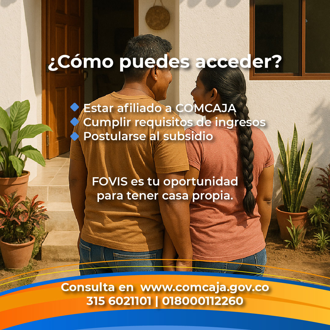 🏡 ¿Sueñas con tener vivienda propia?
En COMCAJA lo hacemos posible con FOVIS, nuestro Fondo de Vivienda de Interés Social.

Consulta toda la info en 👉 comcaja.gov.co
📱 315 6021101 | 📞 018000112260

#FOVIS #SubsidioDeVivienda #COMCAJATeAcompaña #AliadaDelCampo
