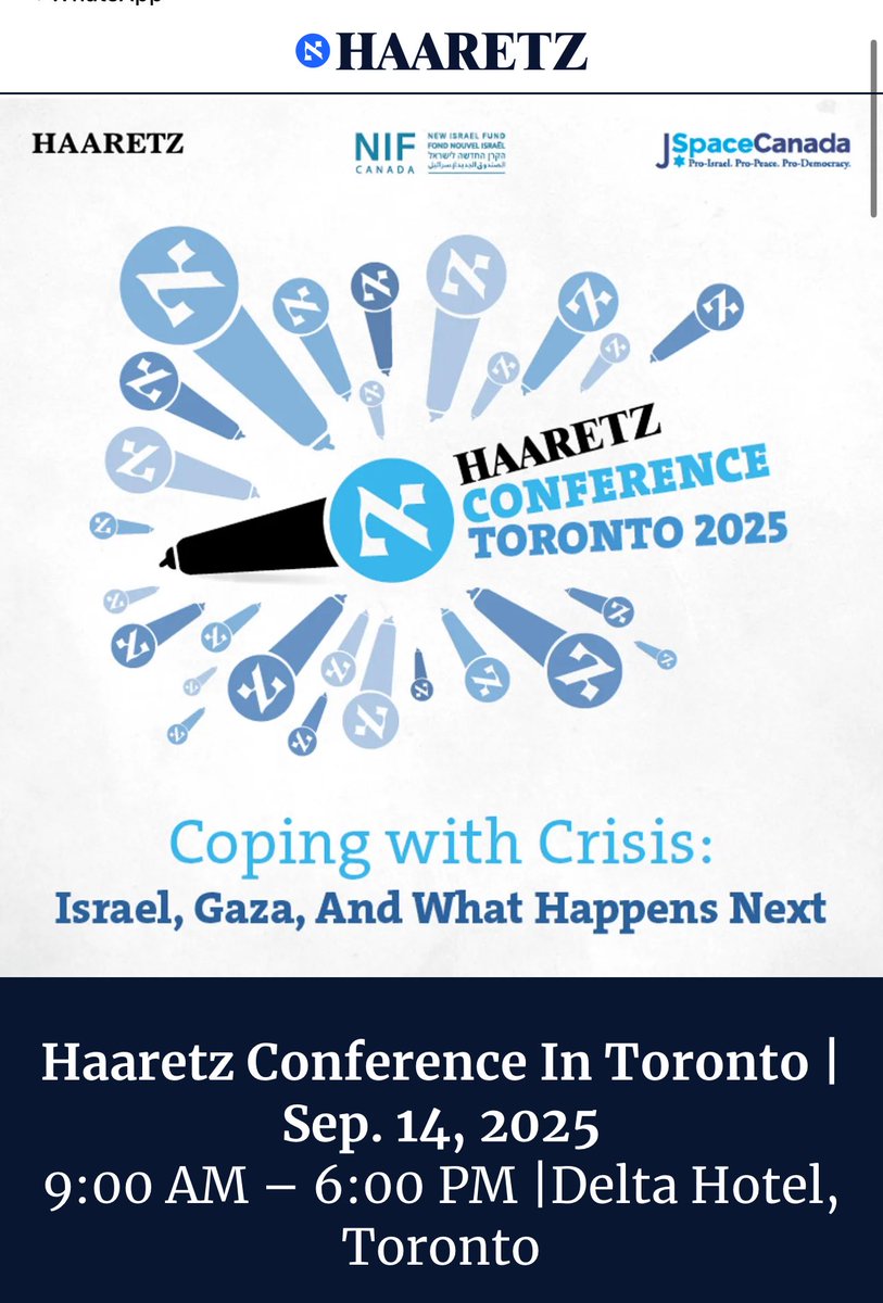Tafsikorg's tweet image. 🚨 To the Canadian Jewish community,
The upcoming Haaretz Toronto conference is a dangerous event.
Attending is a statement of support for a platform that has, time and again, questioned Israel’s legitimacy and, by extension, the security and future of Jews everywhere.
Many…