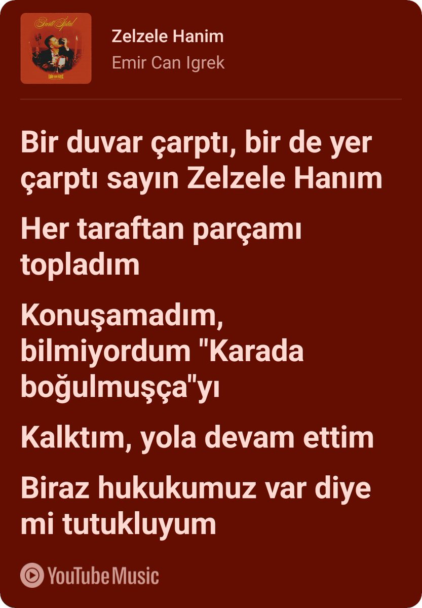 sadece emir can igrek dinlemek istemiştim ama bu çalmaya başladı