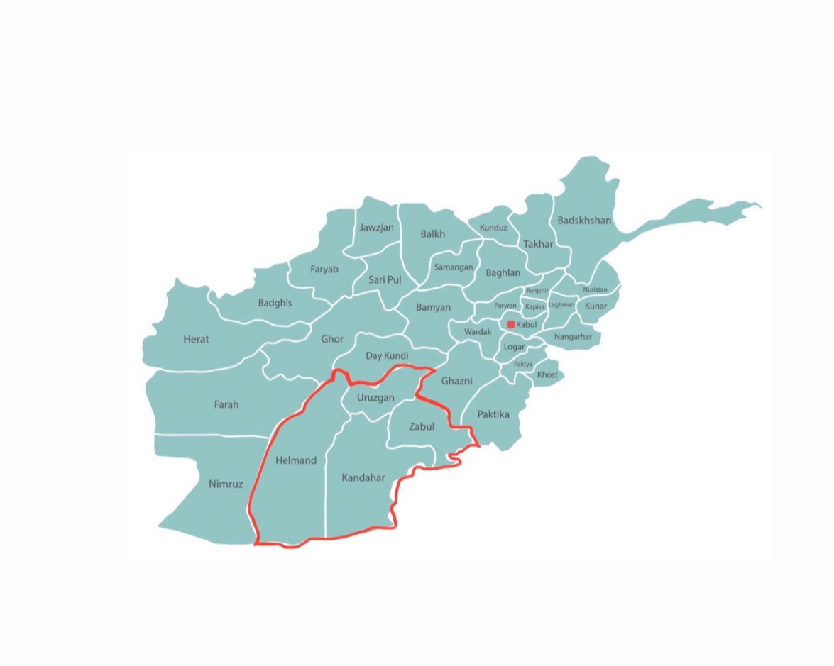 HabibKhanT's tweet image. Around 90% of the Taliban leadership, including the Supreme Leader, Cabinet, governors, and commanders, come from southern Afghanistan, known as Greater Kandahar. It remains their main support base, deeply underdeveloped with low literacy and high maternal mortality rates.