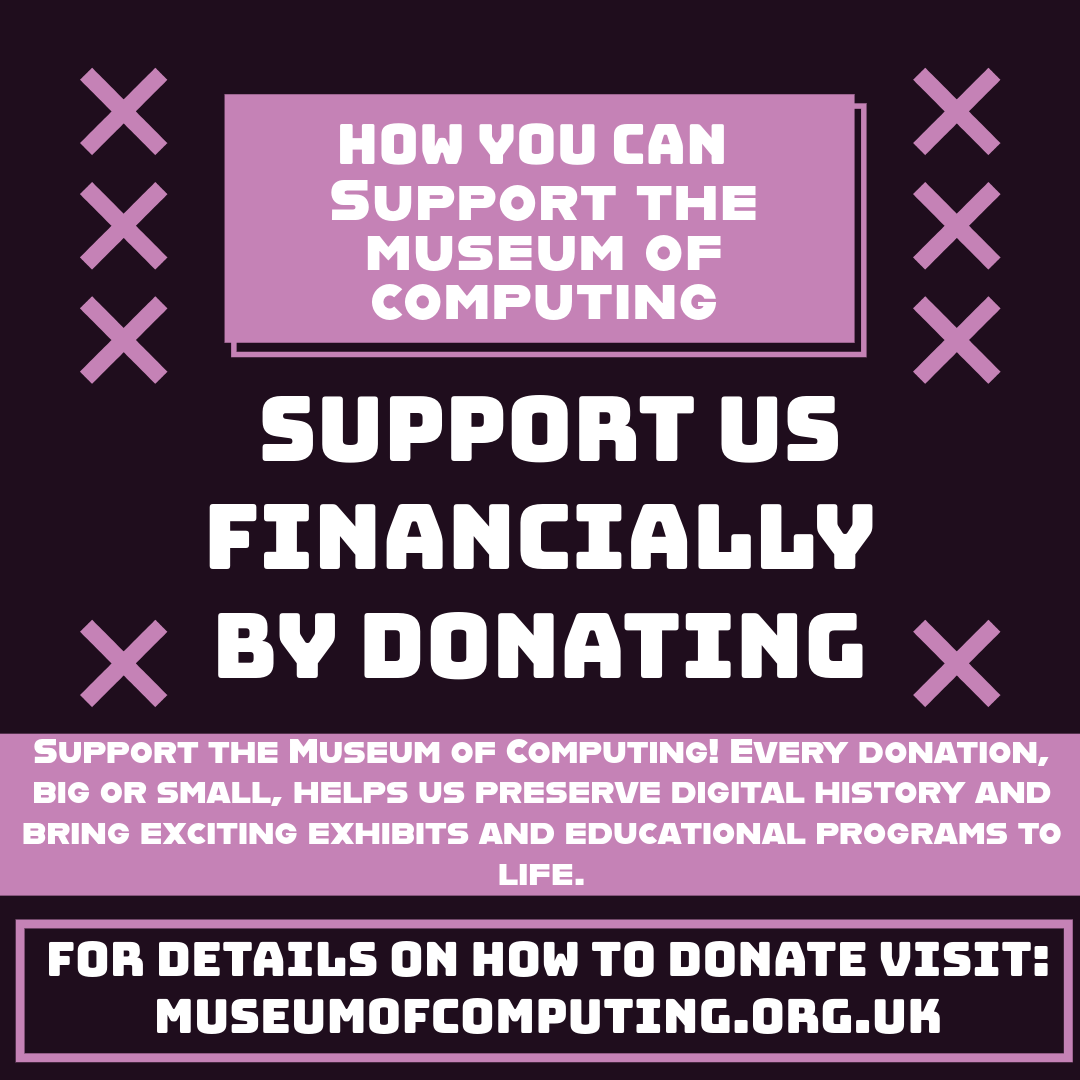 MuseumComputing's tweet image. How can you support The Museum of Computing?
You can donate to the museum via paypal:
paypal.com/donate/?hosted…
#Museum #Swindon #RetroGaming #TechHistory